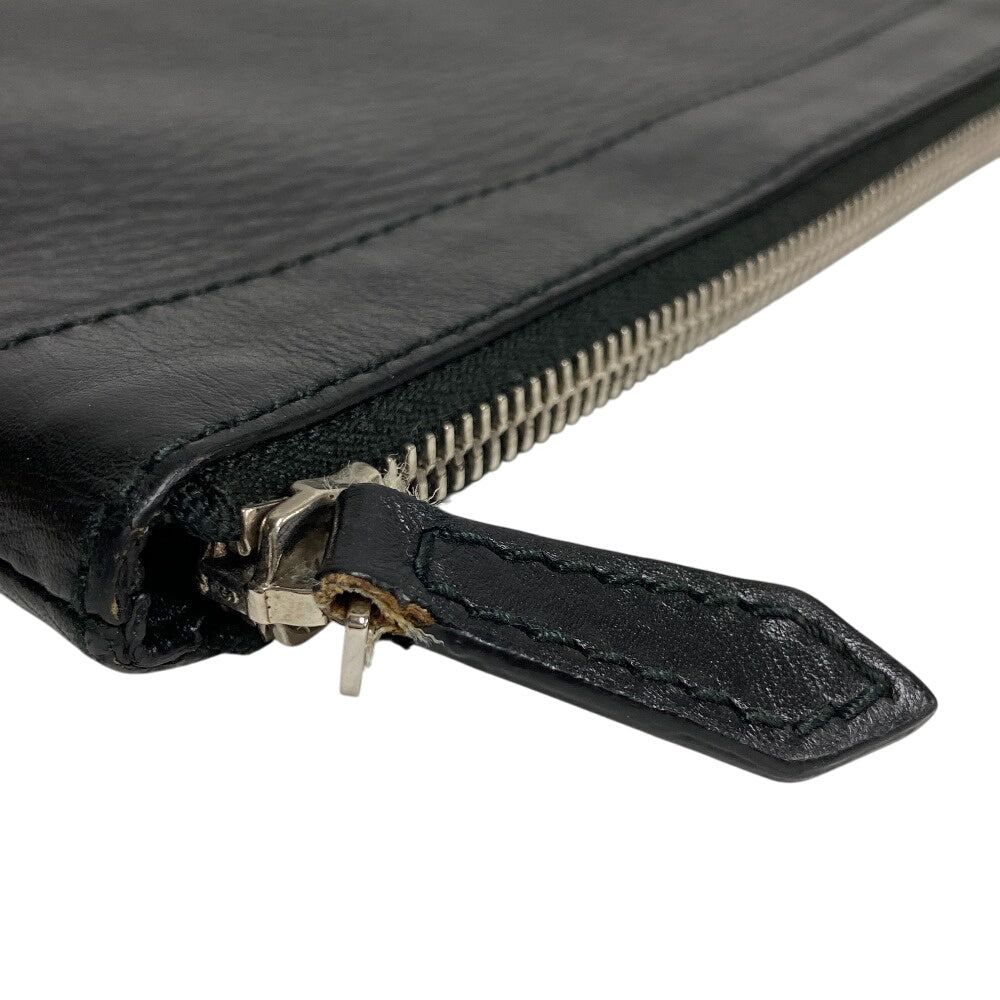 BALENCIAGA Clutch bag 373834 leather black business bag mens(Unisex) Used Authentic