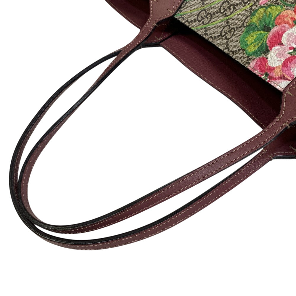 GUCCI Tote Bag 368568 GG Supreme Canvas beige Shoulder Bag GG Blooms Women Used Authentic