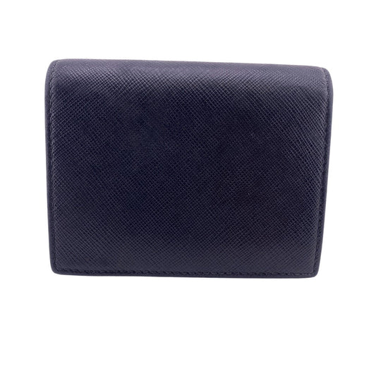 PRADA Bifold Wallet 1MV204 Leather, Saffiano NERO Compact wallet Women Used Authentic