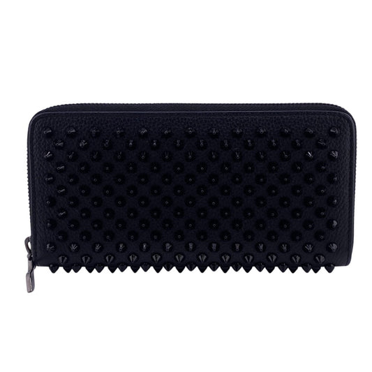 Christian Louboutin Long Wallet Purse leather black Panettone
