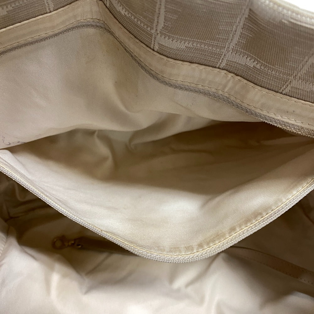 CHANEL Tote Bag Canvas, Leather beige Shoulder handbag New Travel Line MM Women Used Authentic