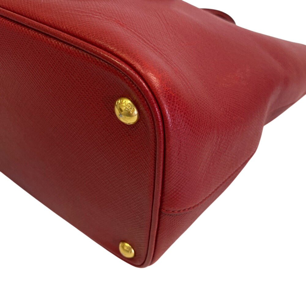 PRADA Tote Bag BN2729 PVC coated canvas Red 2way Women Used Authentic