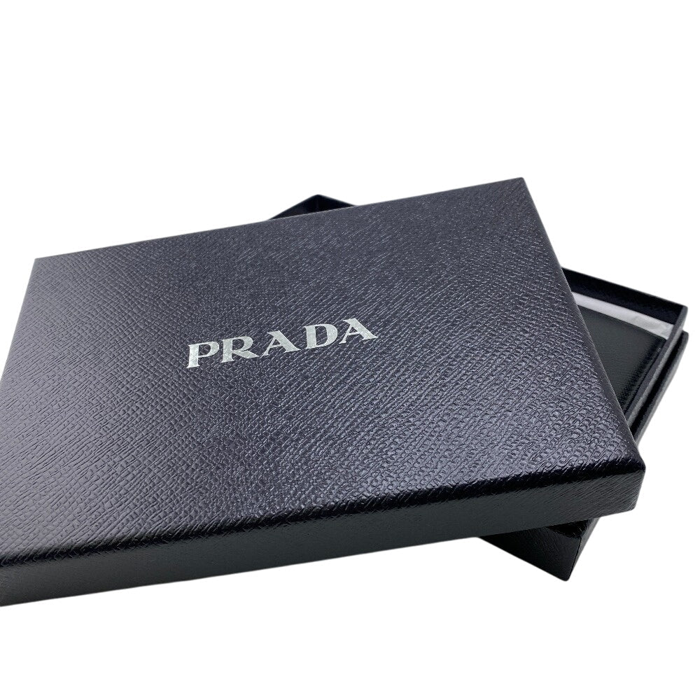PRADA Bifold Wallet 1ML009 leather black W pocket Safiano Women Used Authentic
