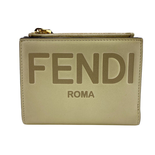 FENDI Bifold Wallet 8M0447 Calfskin white Rome