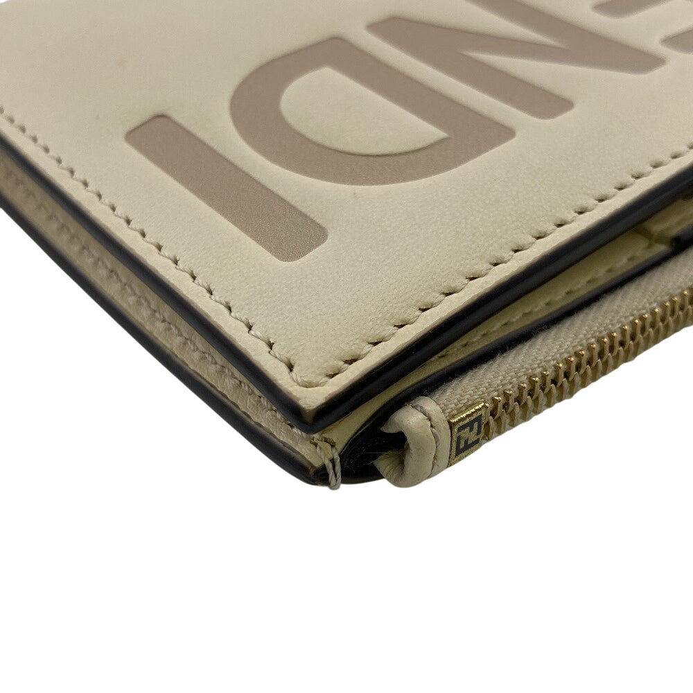 FENDI Bifold Wallet 8M0447 Calfskin white Rome