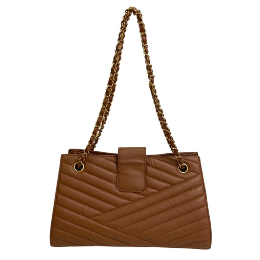CHANEL Shoulder Bag lambskin Brown Gabriel accordion