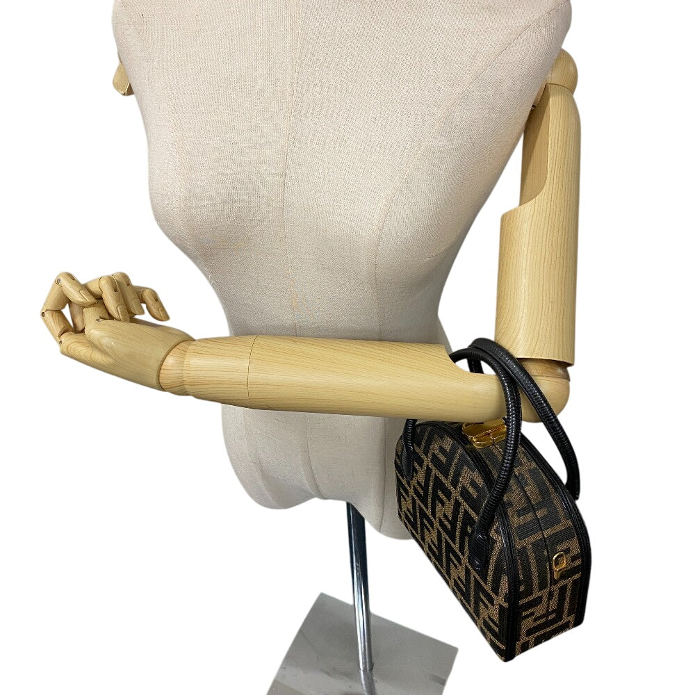 FENDI Handbag canvas Brown Zucca