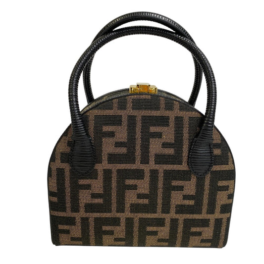 FENDI Handbag canvas Brown Zucca