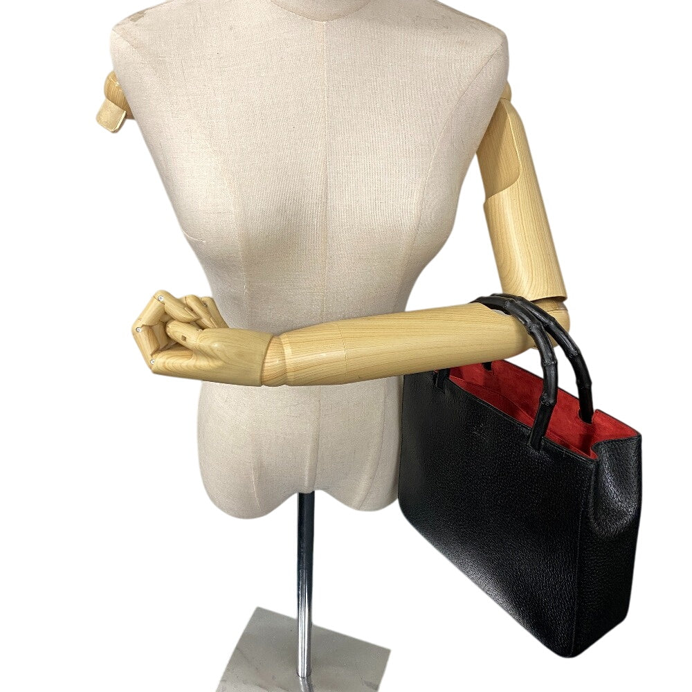 GUCCI Handbag leather black Bamboo