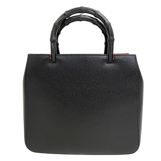 GUCCI Handbag leather black Bamboo