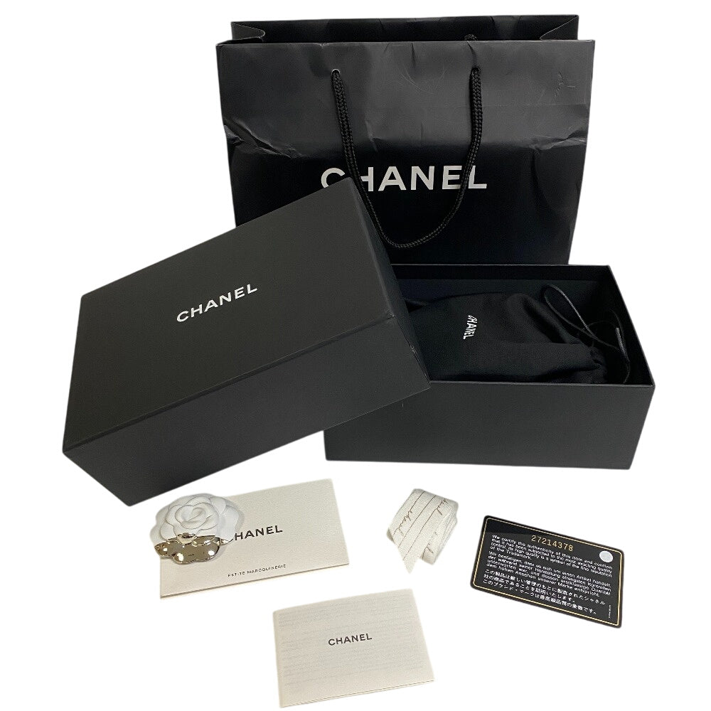 CHANEL Pouch straw Navy COCO Mark Deauville