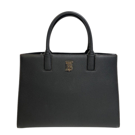 BURBERRY Handbag Calf leather black TB logo Frances