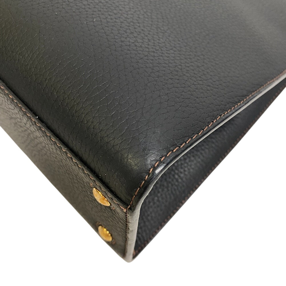 BURBERRY Handbag Calf leather black TB logo Frances