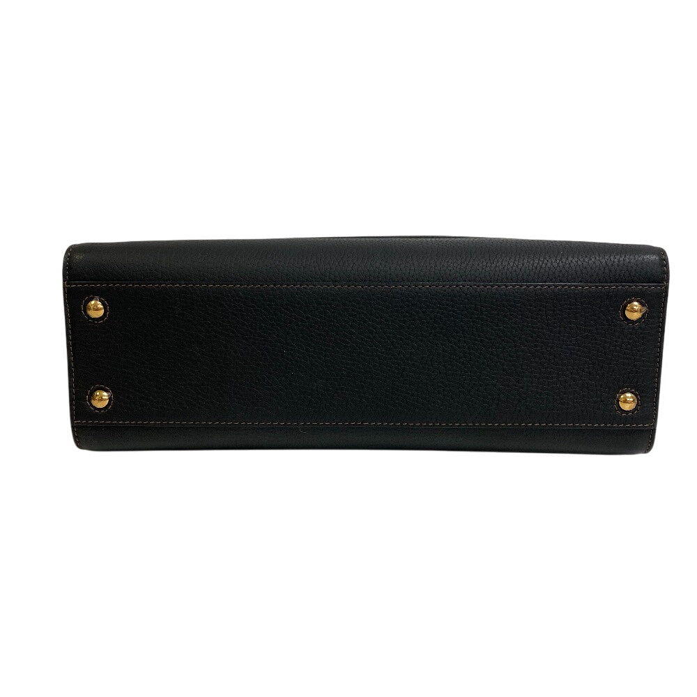 BURBERRY Handbag Calf leather black TB logo Frances