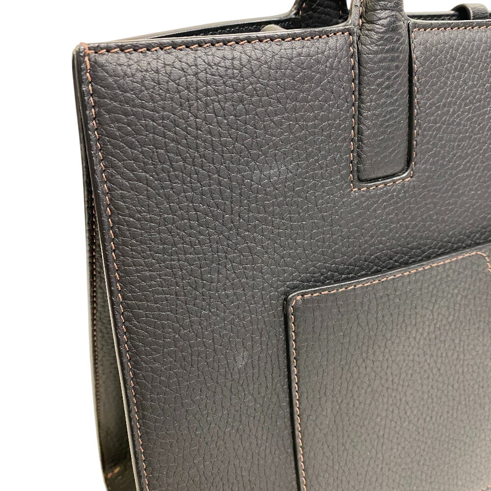 BURBERRY Handbag Calf leather black TB logo Frances