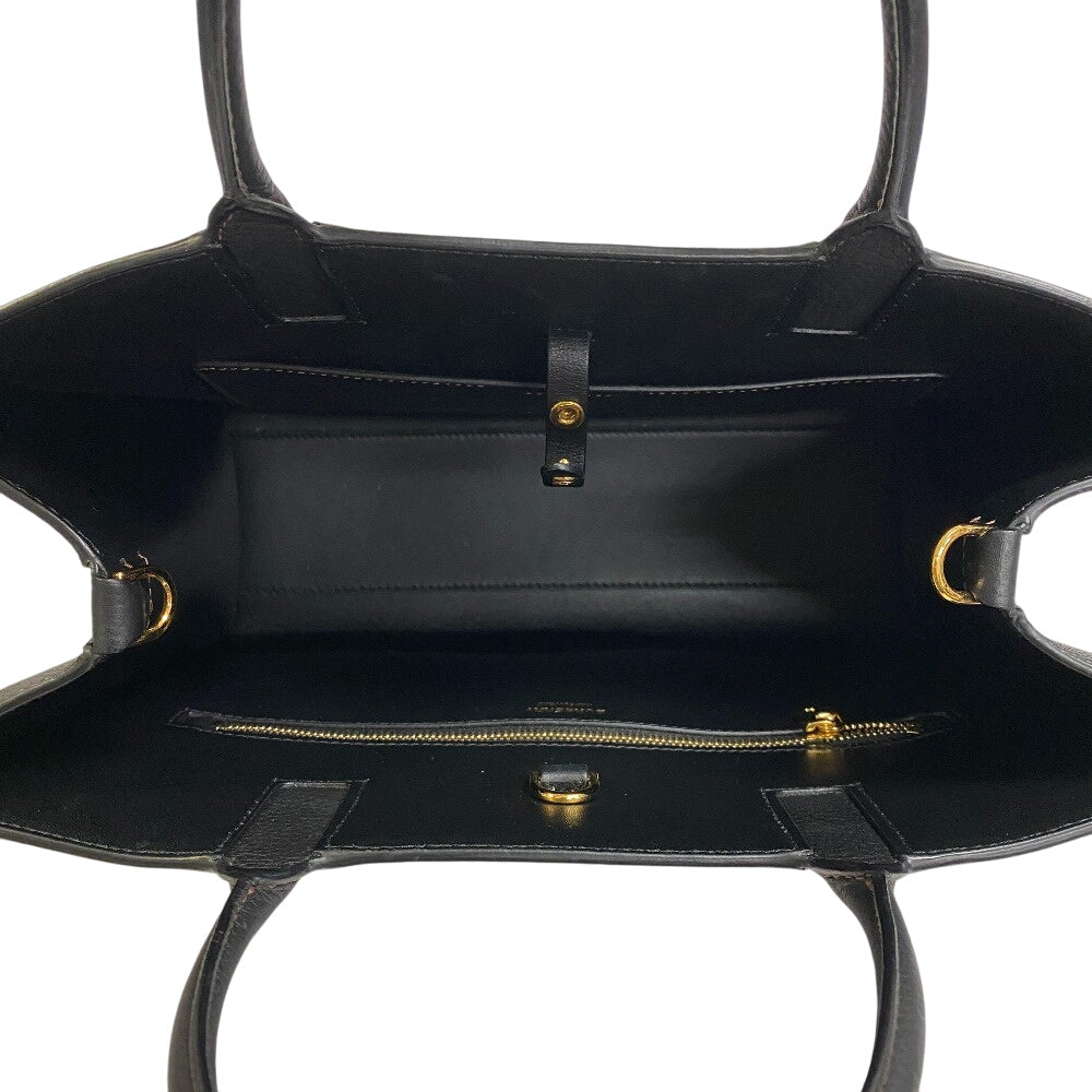 BURBERRY Handbag Calf leather black TB logo Frances