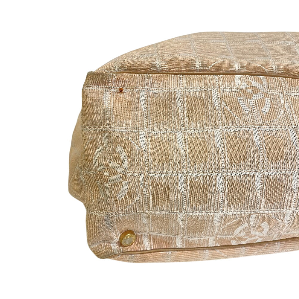 CHANEL Tote Bag canvas beige New travel line Tote MM