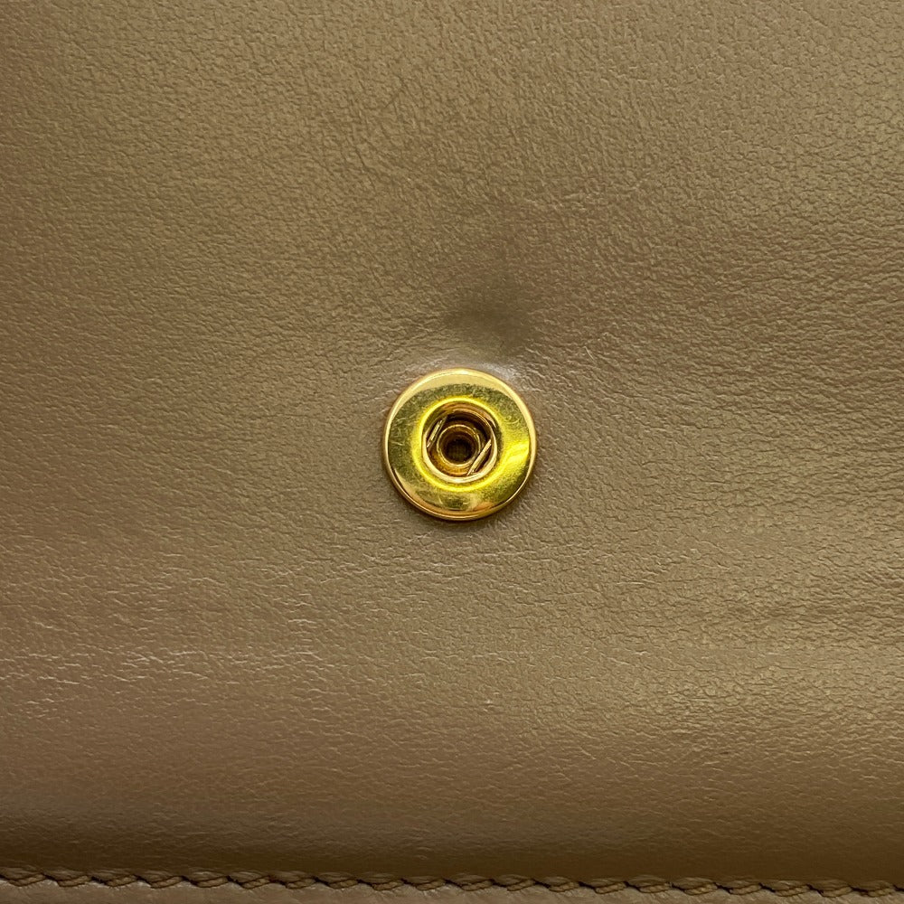 CELINE Tri-fold wallet leather beige Small trifold wallet