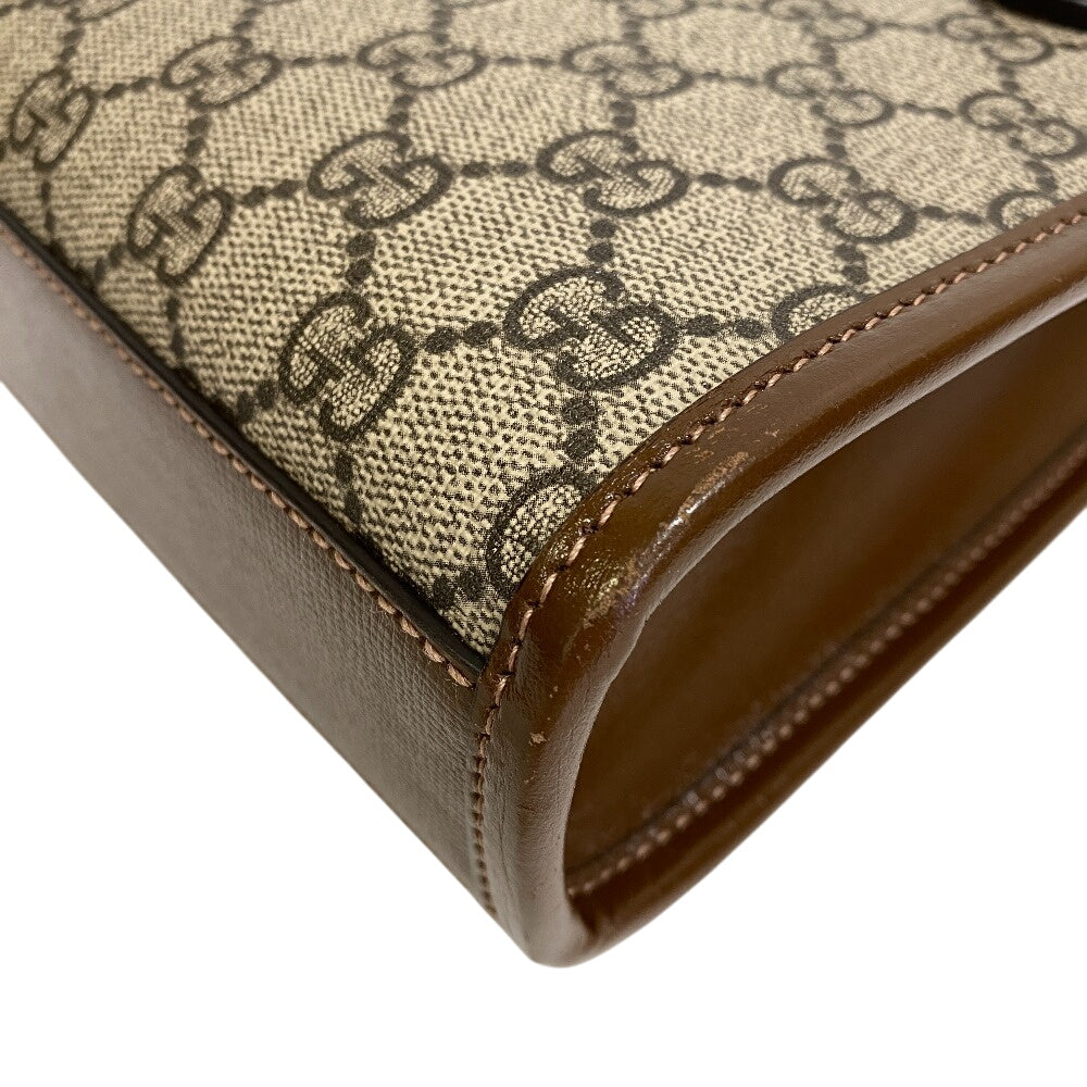 GUCCI Handbag PVC, Leather Brown GG Supreme