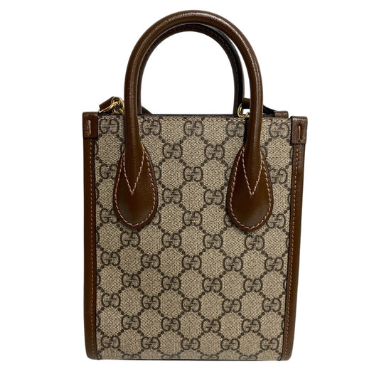 GUCCI Tote Bag 671623 GG Supreme canvas, leather Brown Interlocking G