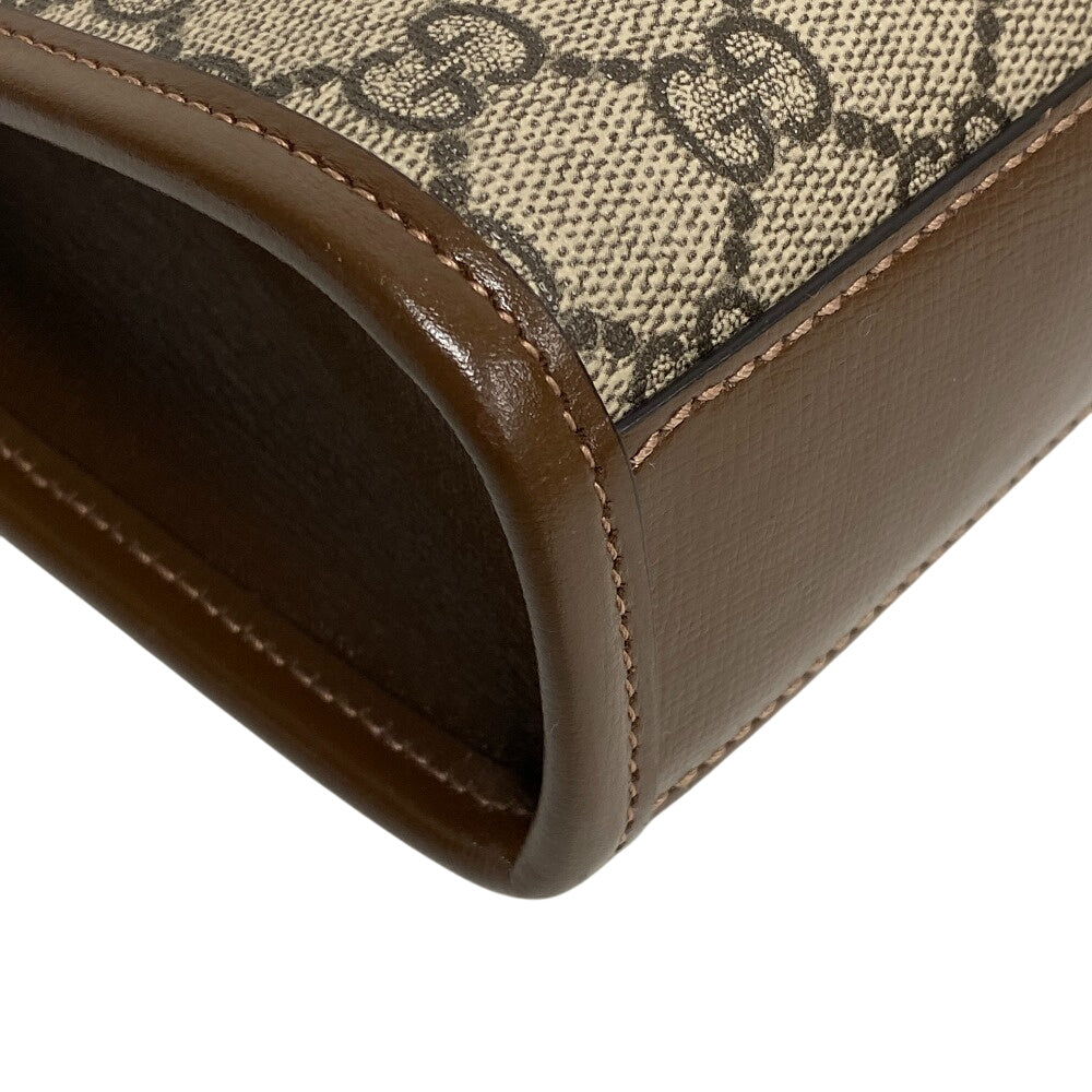 GUCCI Tote Bag 671623 GG Supreme canvas, leather Brown Interlocking G