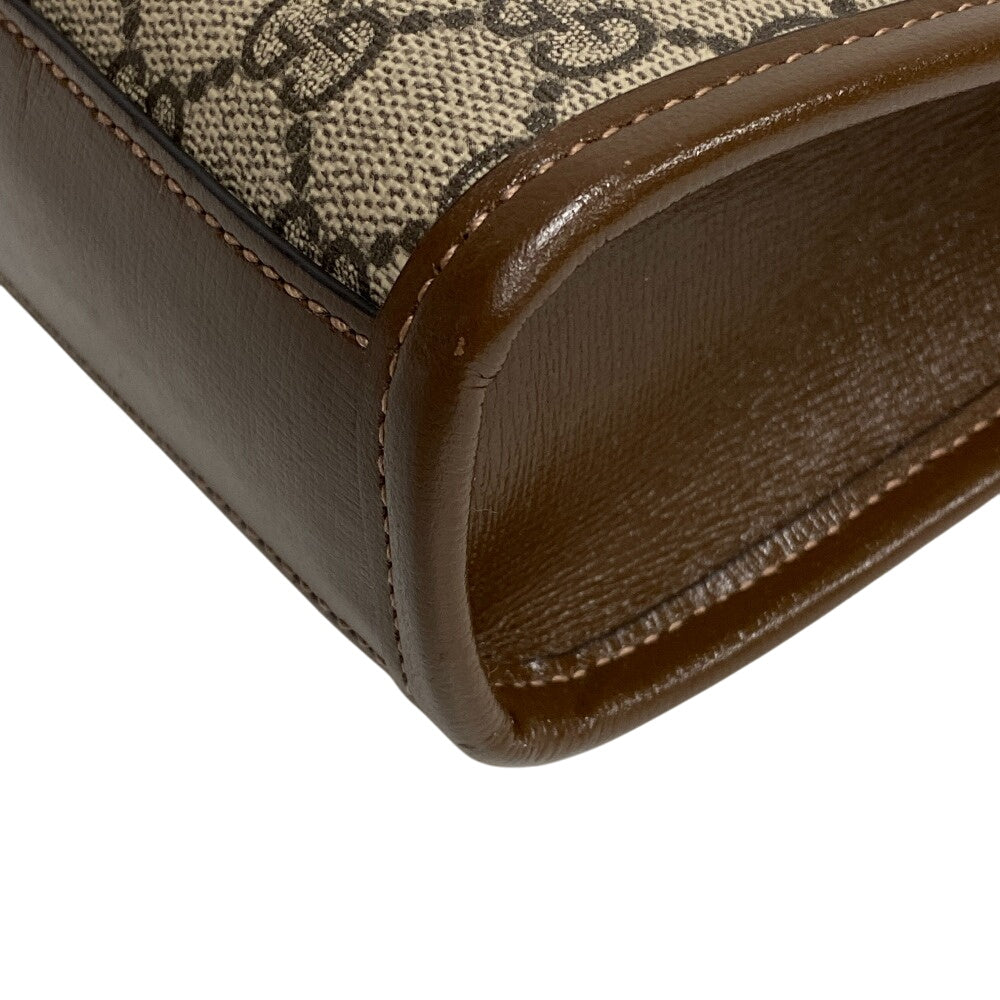 GUCCI Tote Bag 671623 GG Supreme canvas, leather Brown Interlocking G