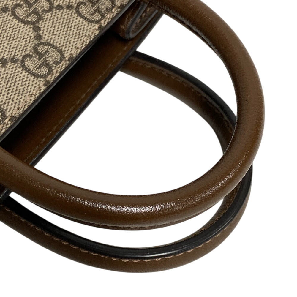 GUCCI Tote Bag 671623 GG Supreme canvas, leather Brown Interlocking G