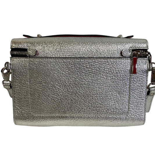Christian Louboutin Shoulder Bag Leather, Canvas Silver