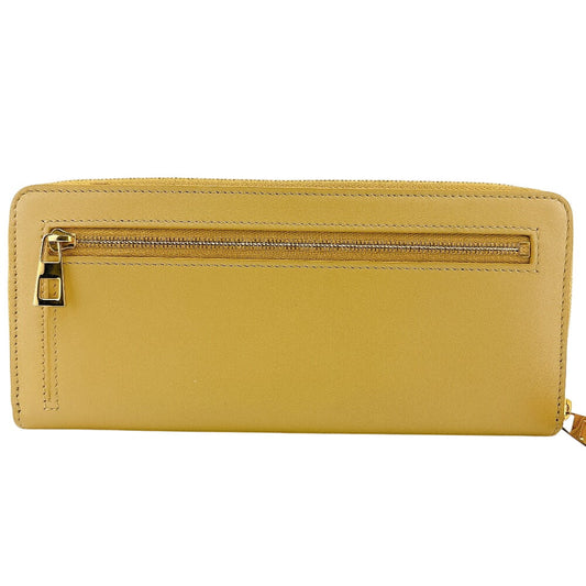 LOEWE Long Wallet Purse leather yellow Knot Zip Around Wallet