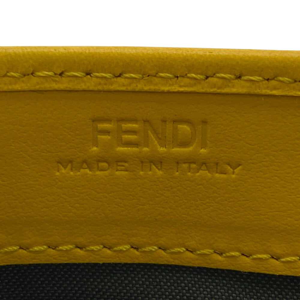 FENDI Long Wallet Purse 8M0251 leather yellow FF logo embossed Continental