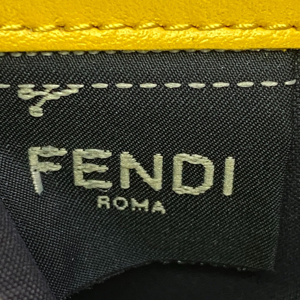 FENDI Long Wallet Purse 8M0251 leather yellow FF logo embossed Continental