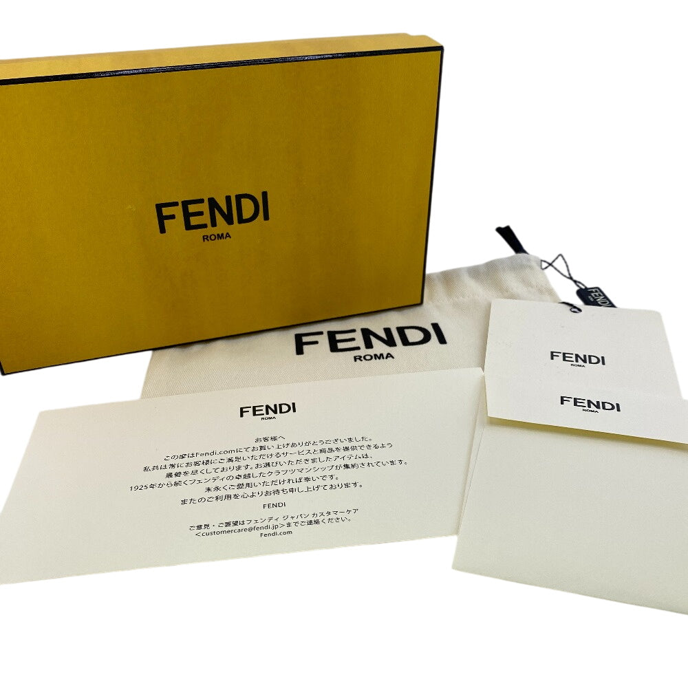 FENDI Long Wallet Purse 8M0251 leather yellow FF logo embossed Continental