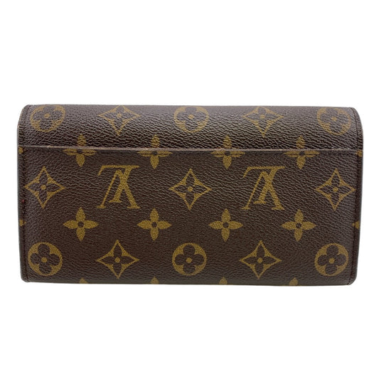 LOUIS VUITTON Long Wallet Purse M62086 leather Brown Monogram Portefeuille Sarah