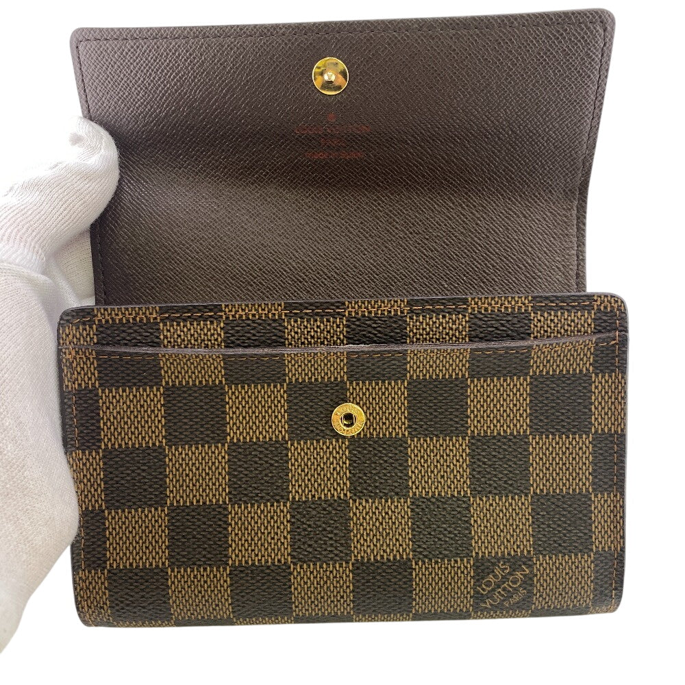 LOUIS VUITTON Tri-fold wallet N63067 leather Brown Damier Portefeuille Alexandra