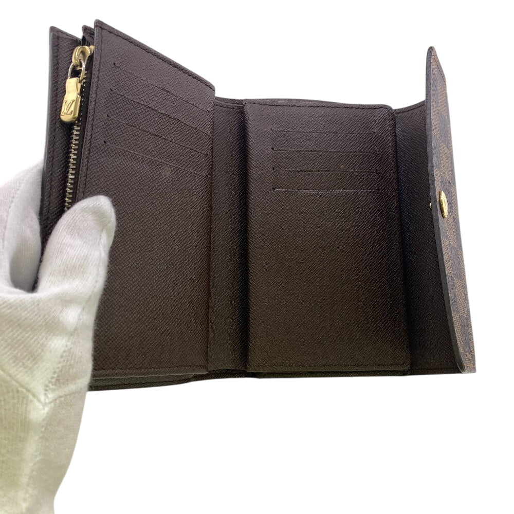 LOUIS VUITTON Tri-fold wallet N63067 leather Brown Damier Portefeuille Alexandra