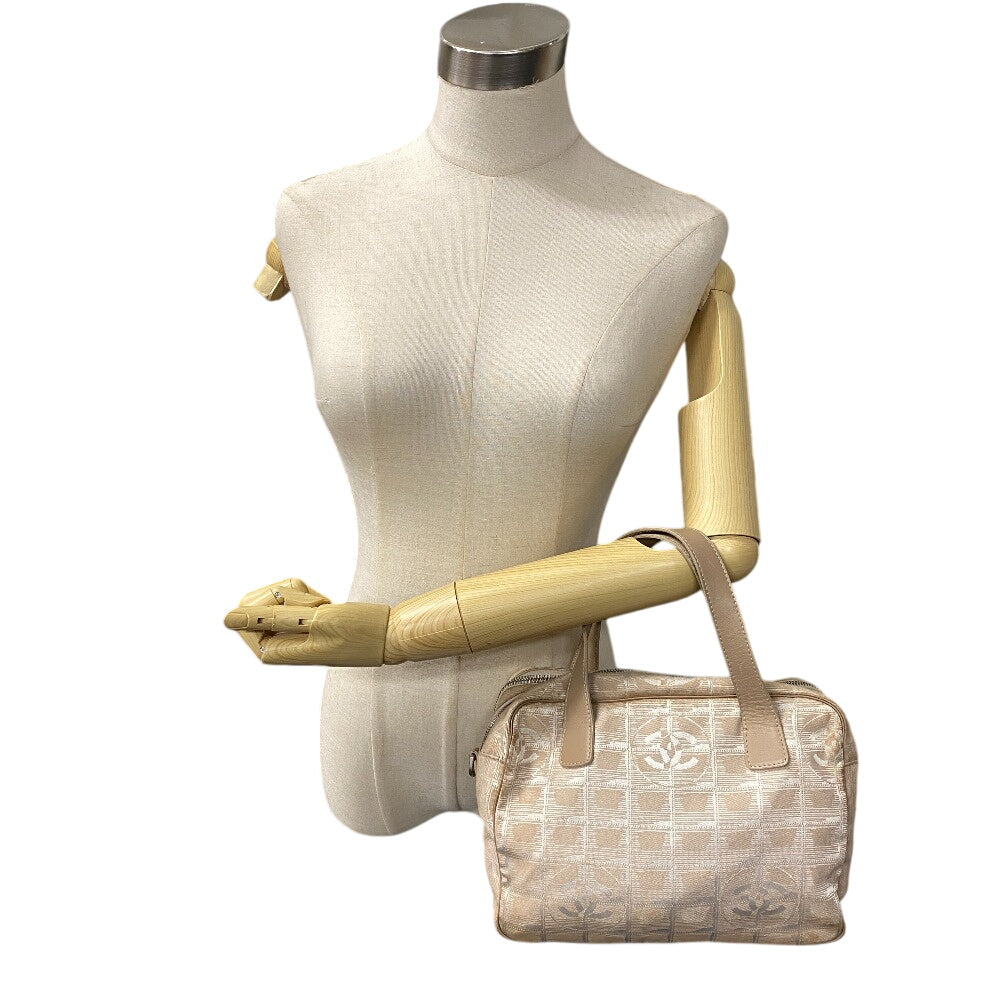 CHANEL Handbag Nylon, Leather beige New travel line
