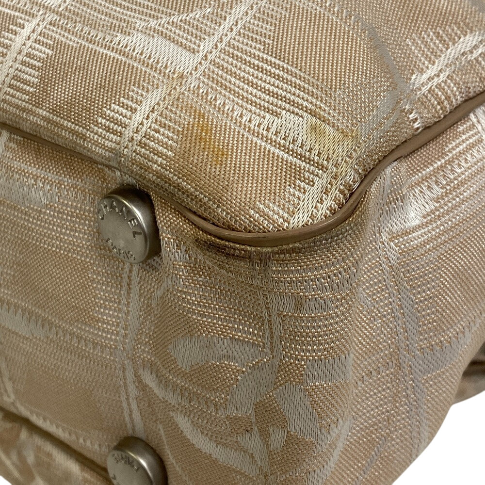 CHANEL Handbag Nylon, Leather beige New travel line