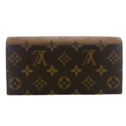 LOUIS VUITTON Long Wallet Purse M82157 leather Brown Monogram reverse Portefeuille Emily