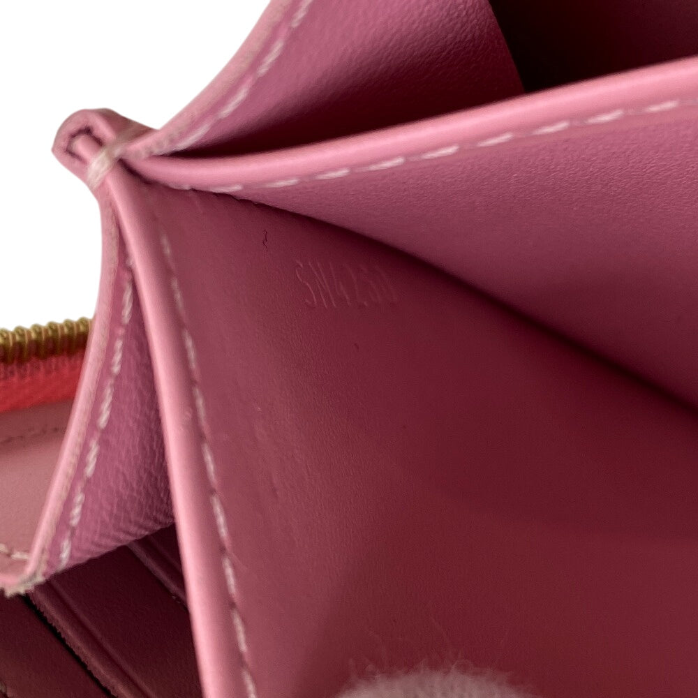 LOUIS VUITTON Coin case M90590 patent leather , calf leather pink Vernis Zippy Zip around purse