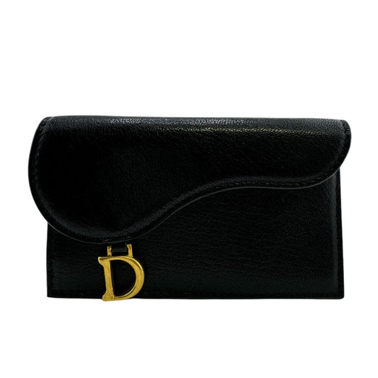 Dior Coin case leather black saddle