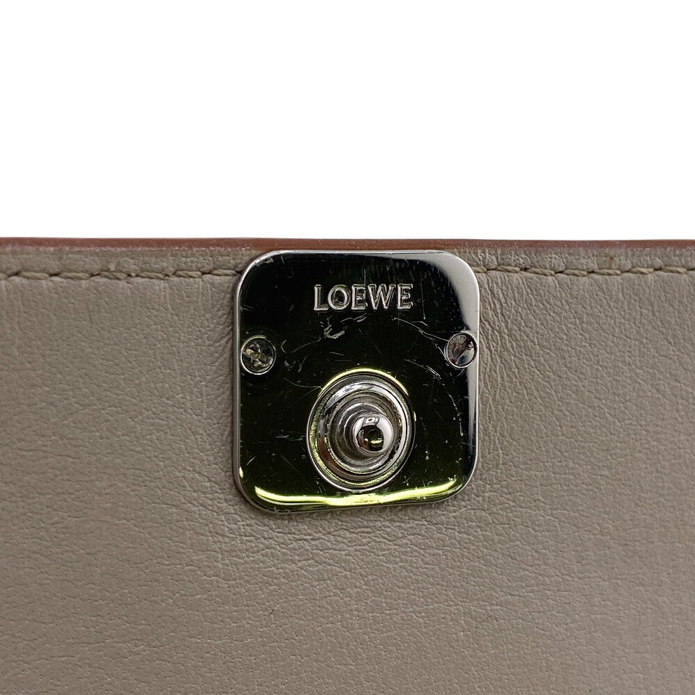 LOEWE Tri-fold wallet leather beige anagram Trifold