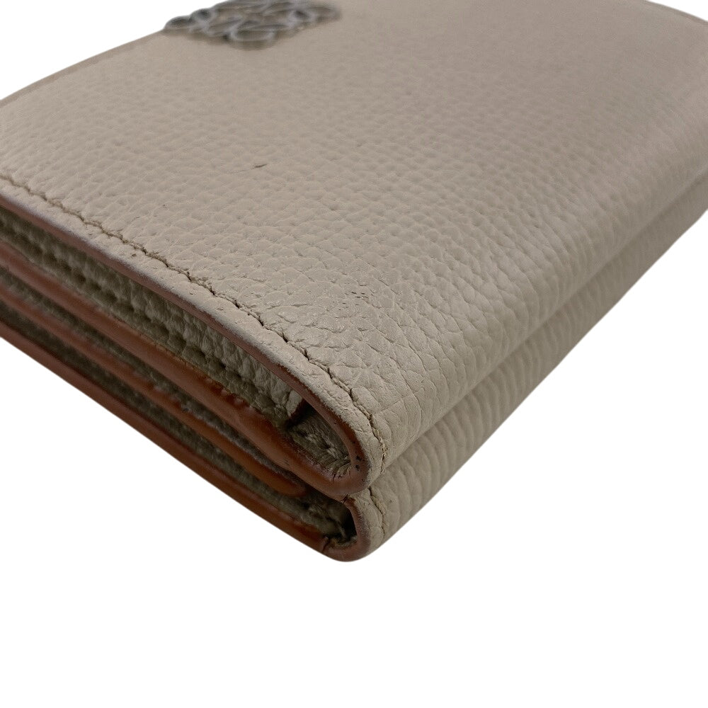 LOEWE Tri-fold wallet leather beige anagram Trifold