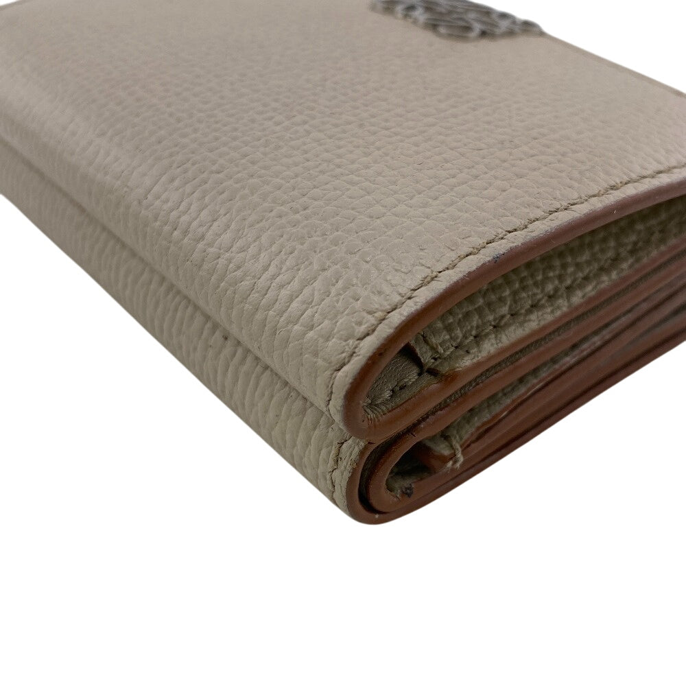 LOEWE Tri-fold wallet leather beige anagram Trifold
