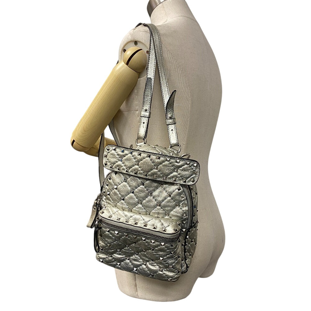VALENTINO Backpack leather Silver