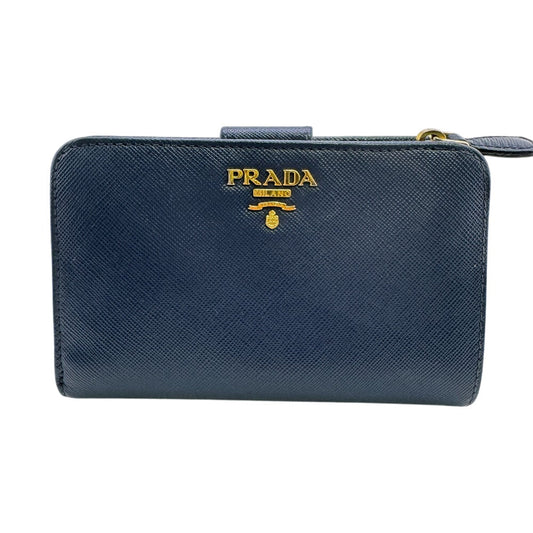 PRADA Bifold Wallet 1ML225 leather blue