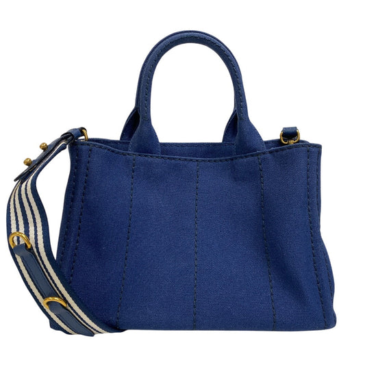 PRADA Handbag 1BG439 canvas Navy Canapa S