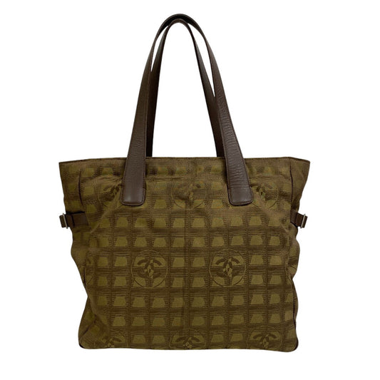 CHANEL Tote Bag Cotton canvas khaki New travel line