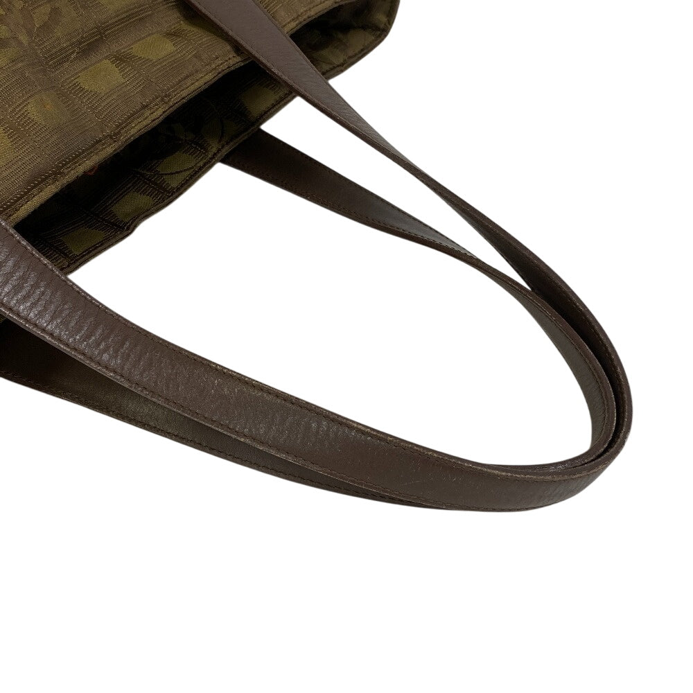 CHANEL Tote Bag Cotton canvas khaki New travel line