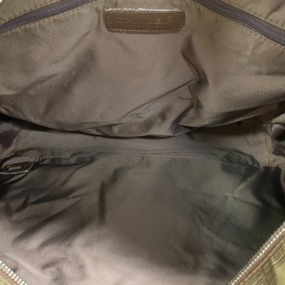 CHANEL Tote Bag Cotton canvas khaki New travel line
