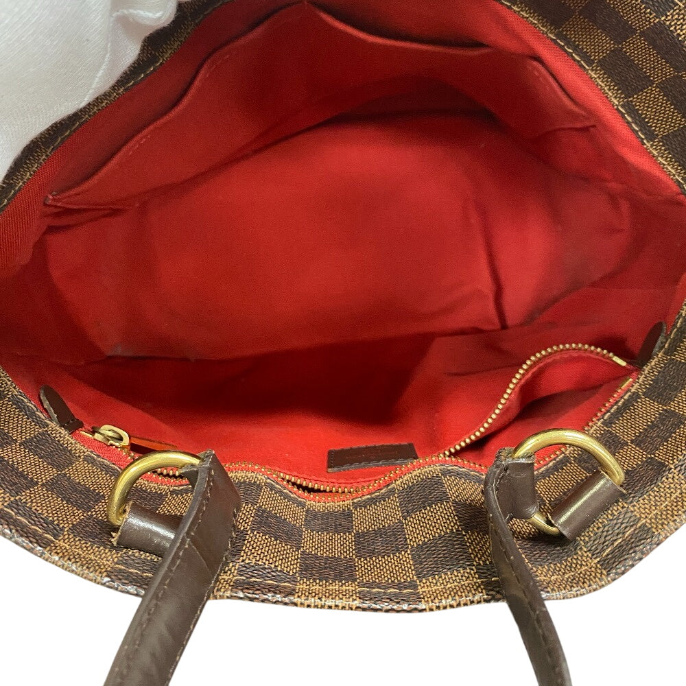 LOUIS VUITTON Handbag N41177 Leather, Cloth Brown Damier Hippopotamus roseberry
